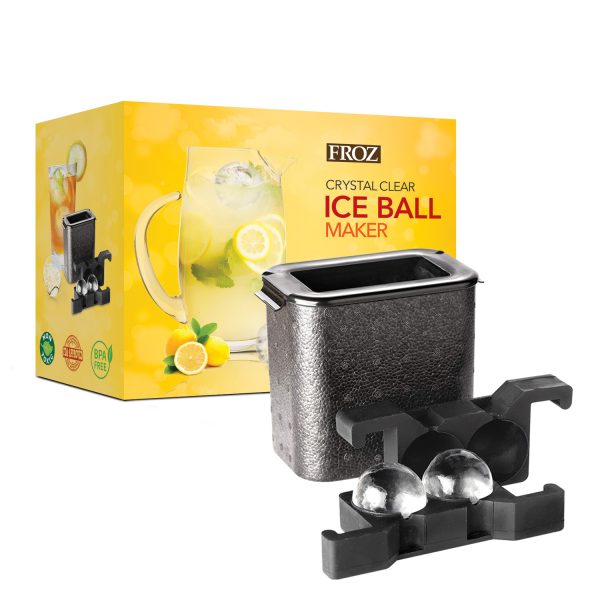 Crystal Clear Ice Ball Maker 2-Cavity Silicone Mold Tray Maker